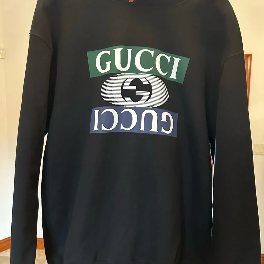 Men's Gucci interlocking G jersey, cotton hoodie size medium fits large NWT